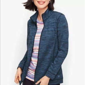 Talbots Plus Blue Navy Zipped UPF 50 Space Dyed Cardigan Jacket